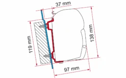 Fiamma Markisenadapter Ford Transit Wandmontage