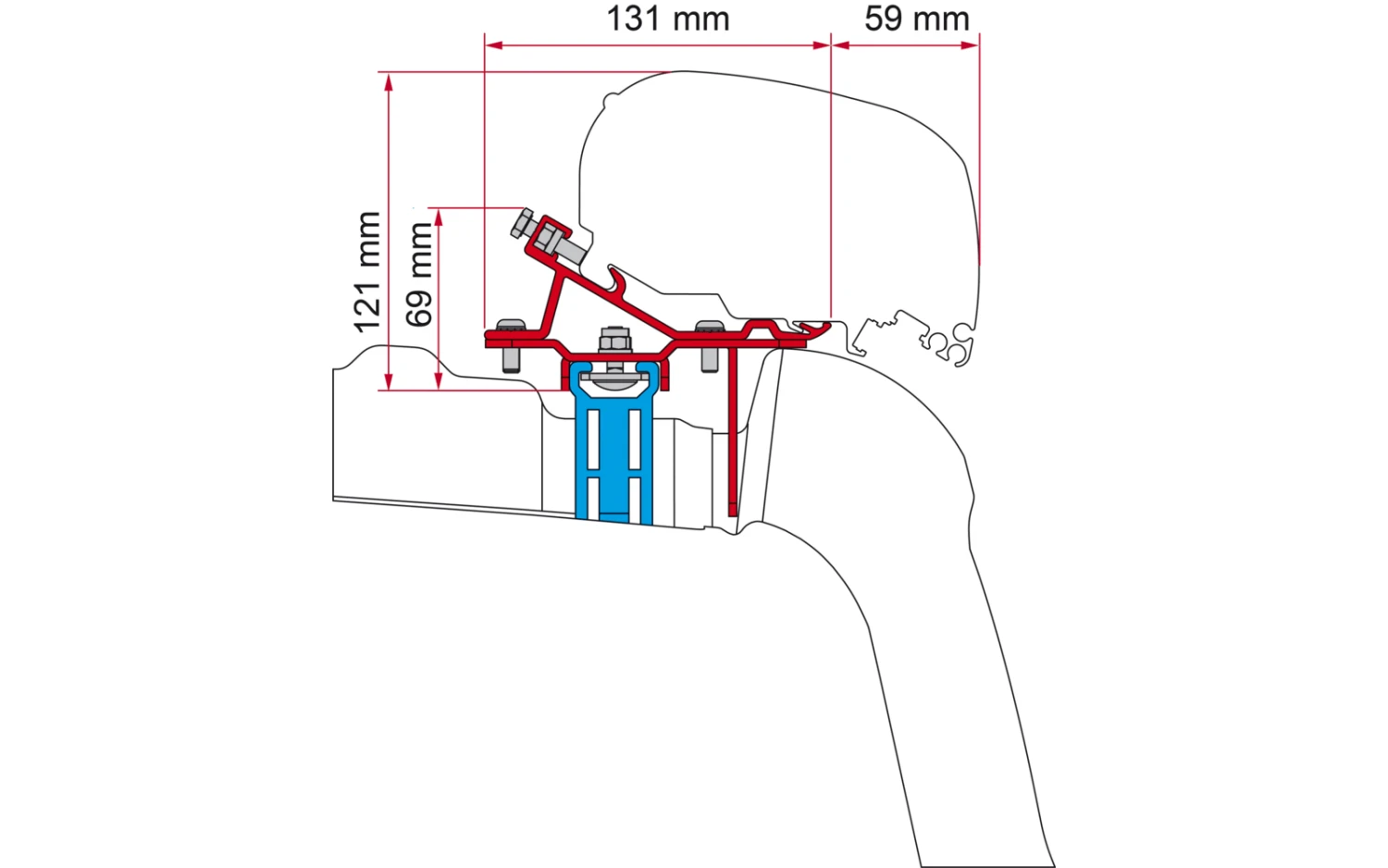 Fiamma Markisenadapter Kit VW Crafter/MAN Ab 2017 Roof Rail Dachmontage 3 Fiamma Markisenadapter Kit VW Crafter/MAN Ab 2017 Roof Rail Dachmontage