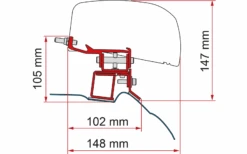 Fiamma Markisenadapter-Kit Mercedes V Class - Deep Black