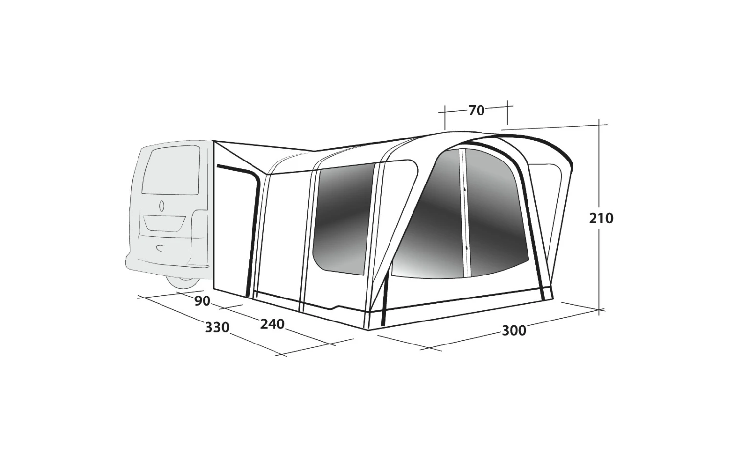 Outwell Newburg 240 Air Aufblasbares Busvorzelt 2 Personen Zelt 5 Outwell Newburg 240 Air Aufblasbares Busvorzelt 2 Personen Zelt – Bild 3