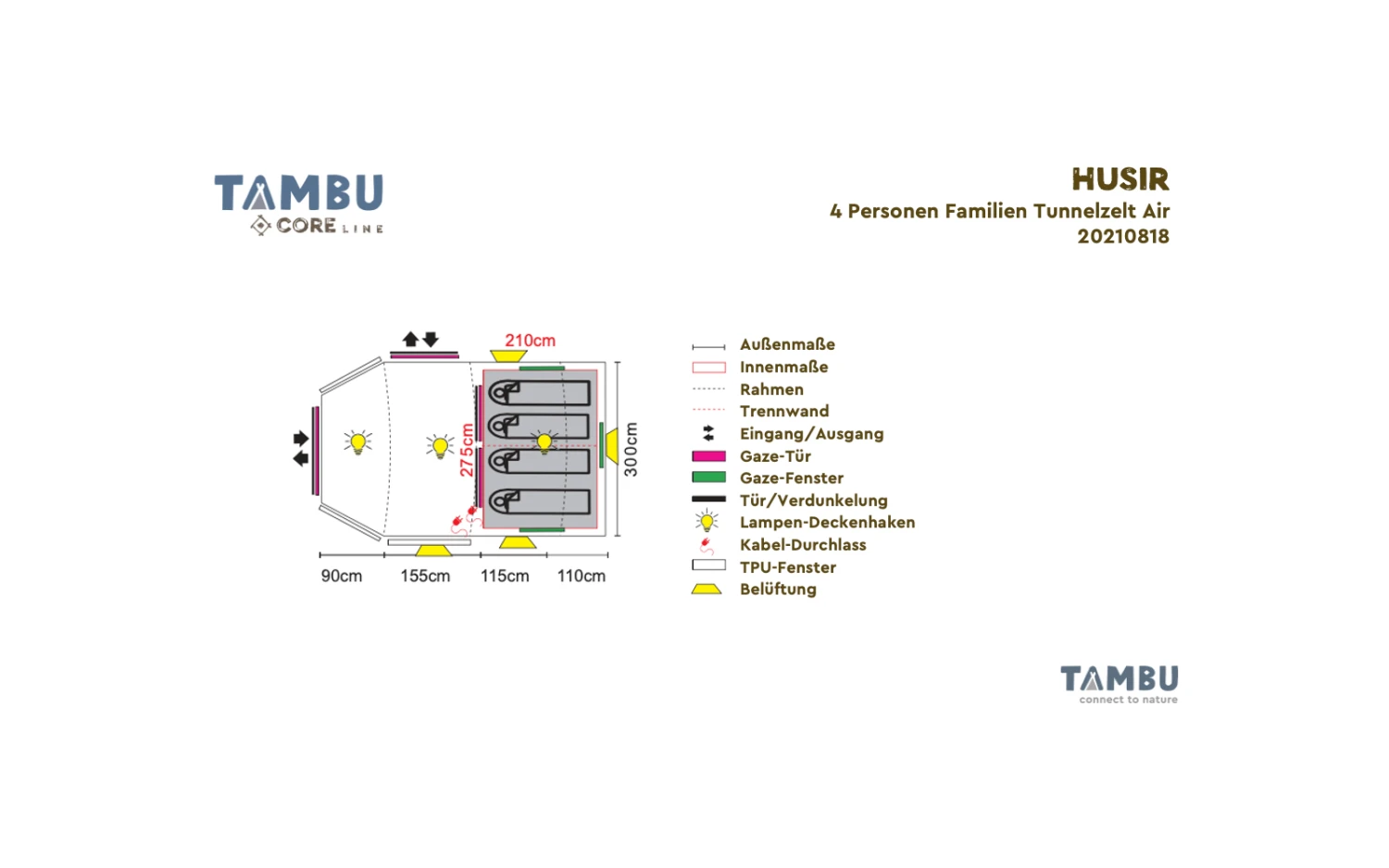 Tambu Husir Familien Tunnelzelt Air Braun Für 4 Personen 5 Tambu Husir Familien Tunnelzelt Air Braun Für 4 Personen – Bild 3