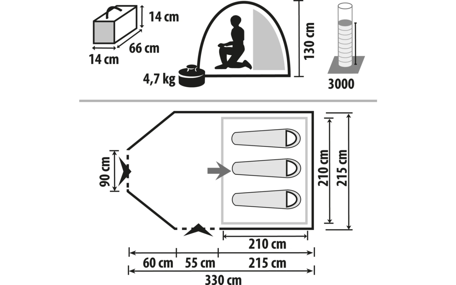 Berger Easy Rock 3 Kuppelzelt Mit Stehhöhe Und Großem Vorraum Für 3 Personen 14 Berger Easy Rock 3 Kuppelzelt Mit Stehhöhe Und Großem Vorraum Für 3 Personen – Bild 12