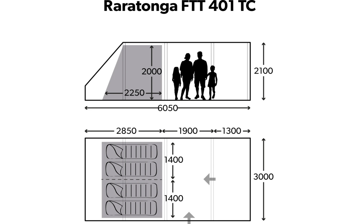 Dometic Ascension FTX 601 TC Vorraum Anbau Für Familienzelt Für 8 Personen 4 Dometic Ascension FTX 601 TC Vorraum Anbau Für Familienzelt Für 8 Personen – Bild 2