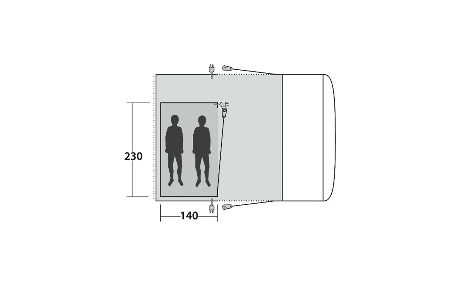 Outwell 2 Personen Innenzelt Geeignet Für Aufblasbares Vorzelt Talladega/Jonesville 290 SA/Wolfburg 380 A 4 Outwell 2 Personen Innenzelt Geeignet Für Aufblasbares Vorzelt Talladega/Jonesville 290 SA/Wolfburg 380 A – Bild 2