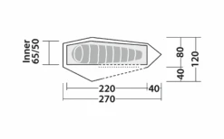 Robens Arrow Head Tunnelzelt 270 X 120 X 95 Cm Für 1 Person -Berger 1377991 7875211