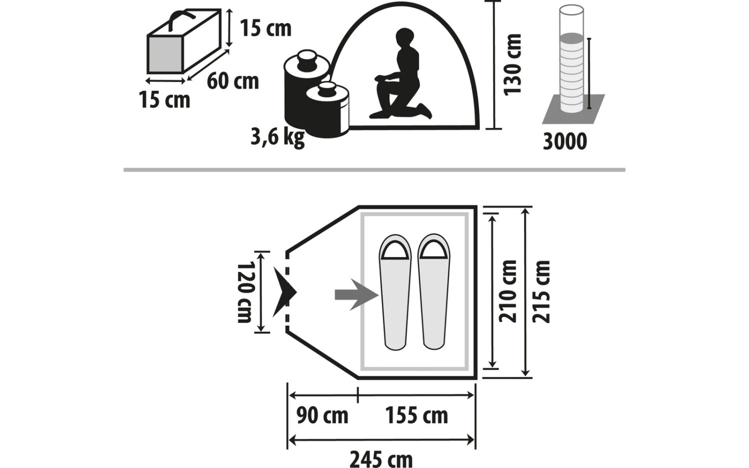Berger Kuppelzelt Kiwi NZ 2 Wasserdicht Mit Moskitotür Und Dauerbelüftung Für 2 Personen 4 Berger Kuppelzelt Kiwi NZ 2 Wasserdicht Mit Moskitotür Und Dauerbelüftung Für 2 Personen – Bild 2