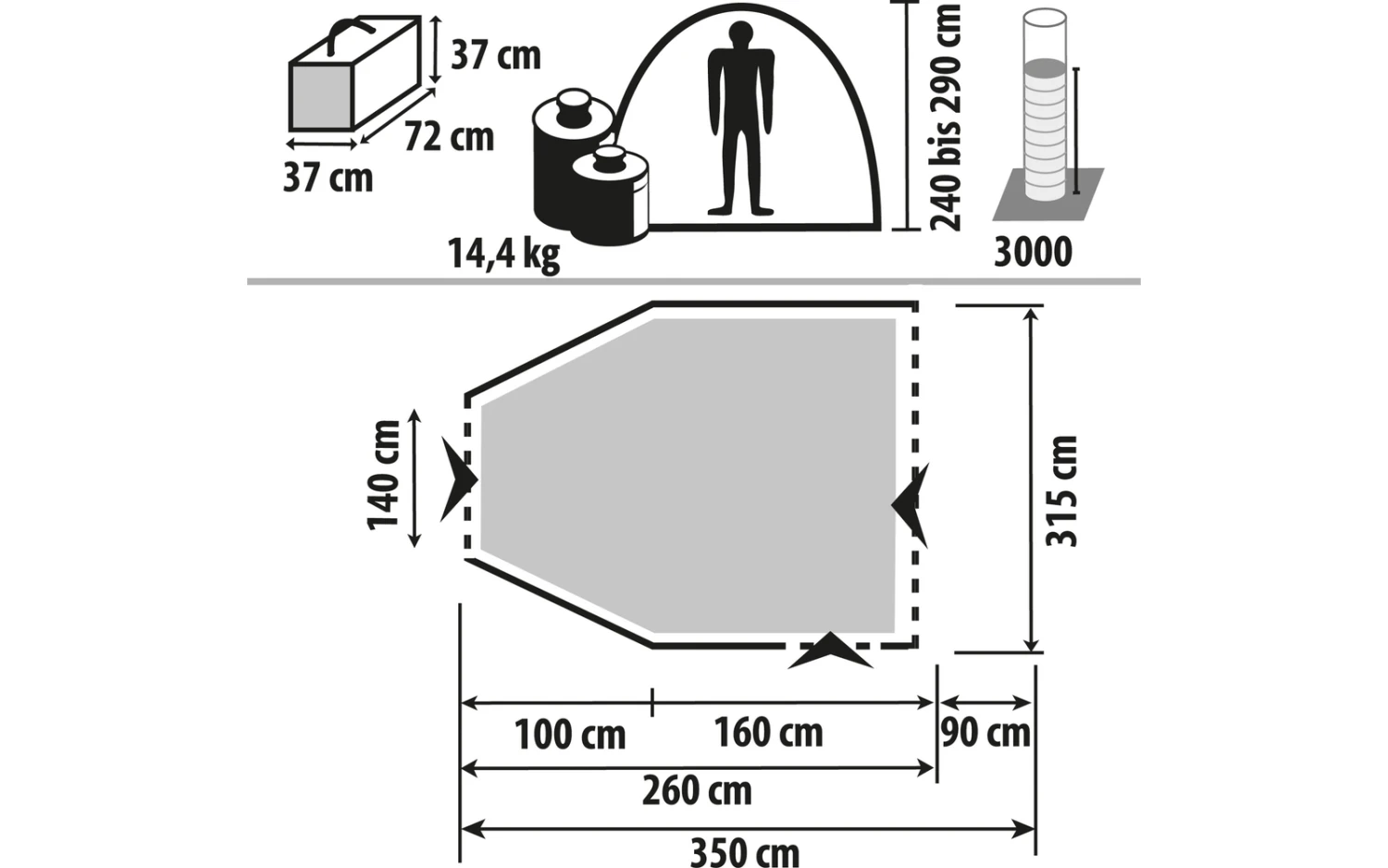Berger Touring Easy Air XL Aufblasbares Vorzelt Kastenwagen & Reisemobil 4 Berger Touring Easy Air XL Aufblasbares Vorzelt Kastenwagen & Reisemobil – Bild 2