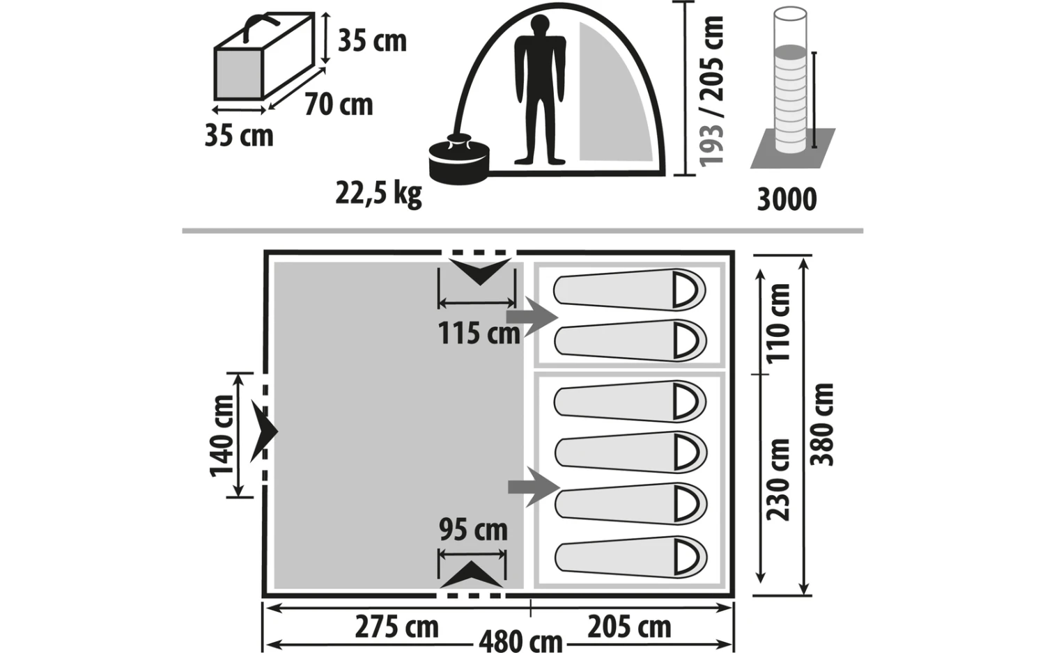 Berger Sierra 6 Tunnelzelt Für 6 Personen 4 Berger Sierra 6 Tunnelzelt Für 6 Personen – Bild 2