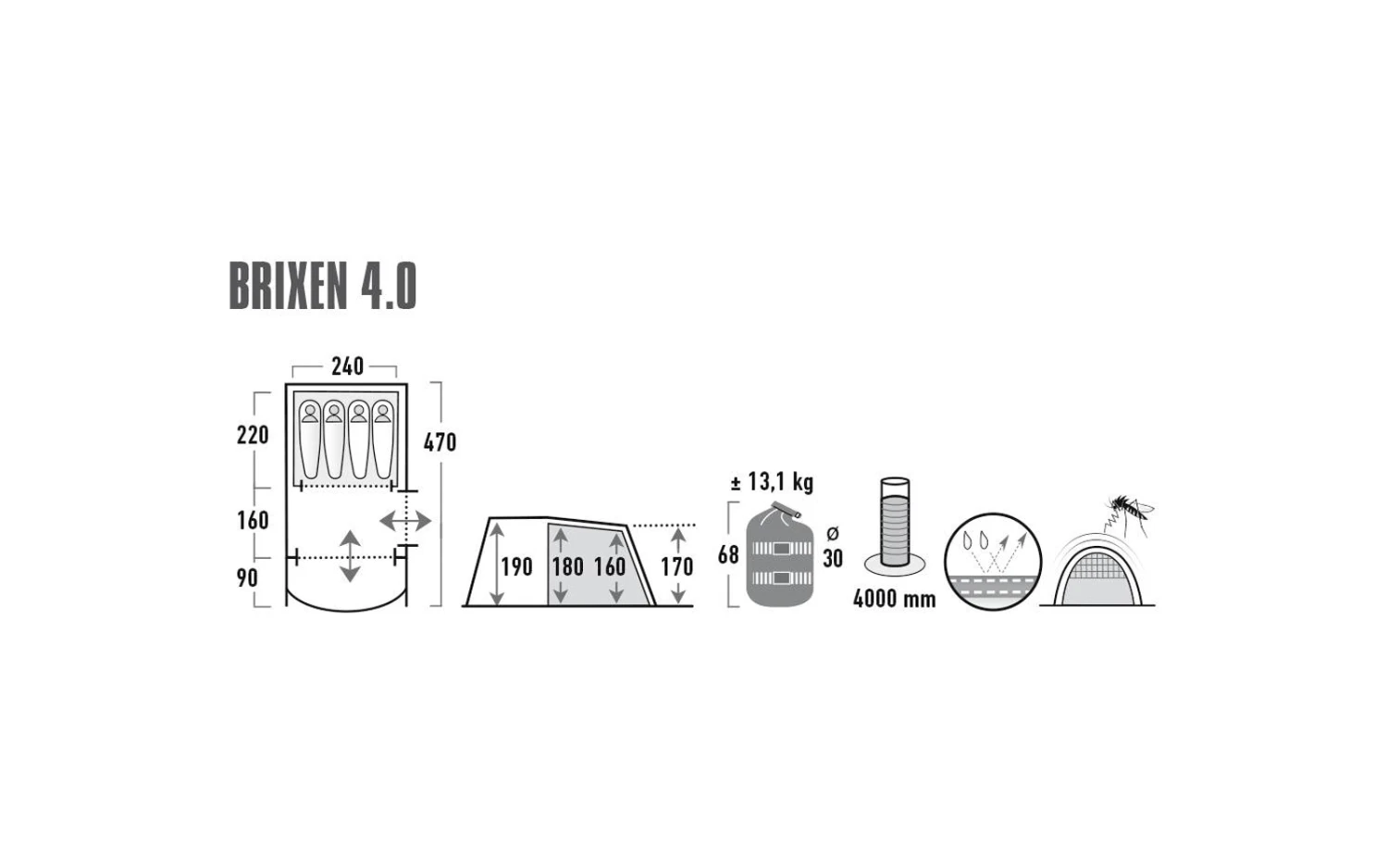 High Peak Brixen 4.0 Familienzelt Für 4 Personen 4 High Peak Brixen 4.0 Familienzelt Für 4 Personen – Bild 2