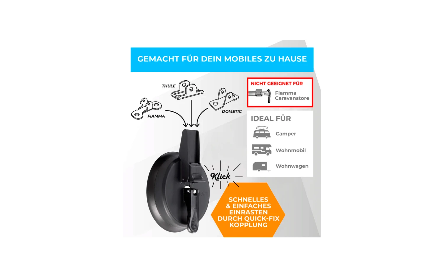 Graft Universal Wohnmobil Markisenhalterset Saugnapf Ø 14 Cm / 2 Stück 4 Graft Universal Wohnmobil Markisenhalterset Saugnapf Ø 14 Cm / 2 Stück – Bild 2