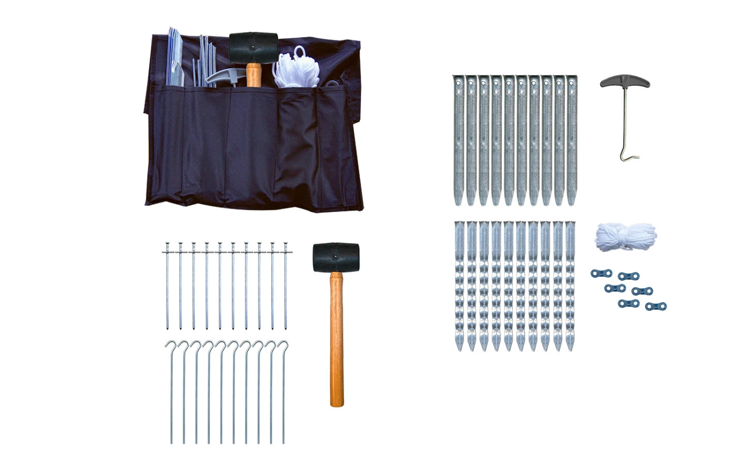 Berger Zeltheringe Mit Abspannleine Und Zubehör 50-tlg. 3 Berger Zeltheringe Mit Abspannleine Und Zubehör 50-tlg.
