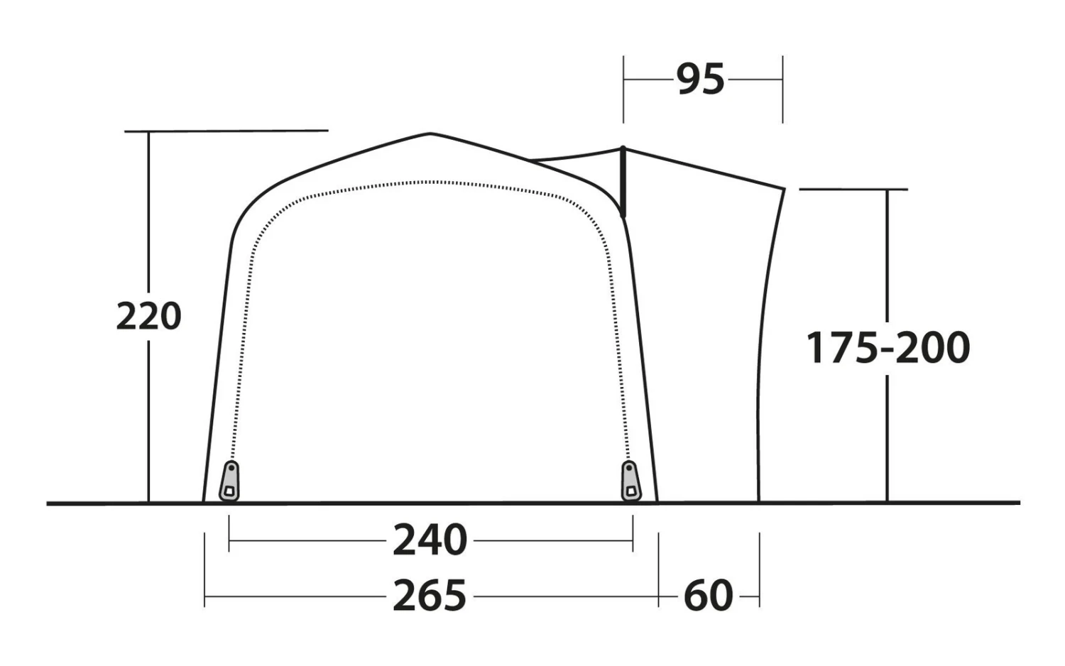 Outwell Crossville 250SA Aufblasbares Busvorzelt Für Campingbusse Grau 6 Outwell Crossville 250SA Aufblasbares Busvorzelt Für Campingbusse Grau – Bild 4